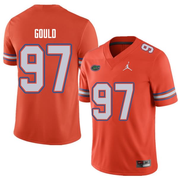 Men's NCAA Florida Gators Jon Gould #97 Stitched Authentic Jordan Brand Orange College Football Jersey BEJ8065RW